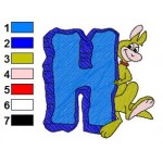 Alphabets H With The Flintstones Embroidery Design